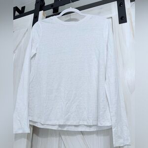 NWT Eileen Fisher classic organic linen jersey long sleeve white size x small/TP